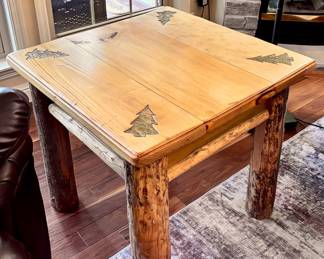 Log Cabin Style End Table