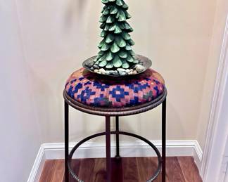 Wrought Iron Backless Barstool