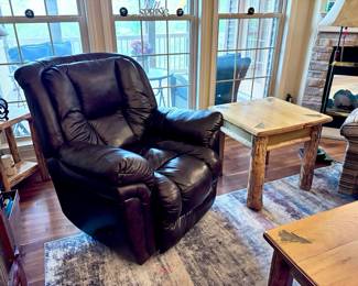 Smith Bros. Leather Swivel Reclining Chair