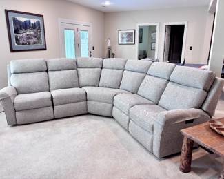 Grey Electric Reclining Sectional Sofa