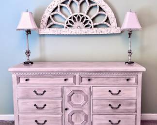 Lexington Dresser, Table Lamps and Wall Art