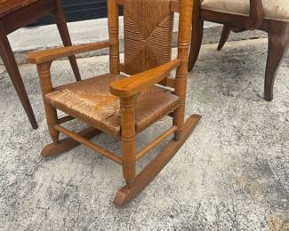 Child's rush seat chair $65