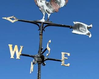 002 vintagemetalroosterweathervanewithd