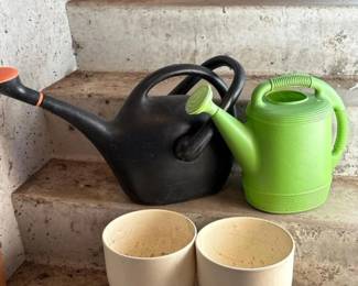 070 pairofwateringcansandtwoplanters