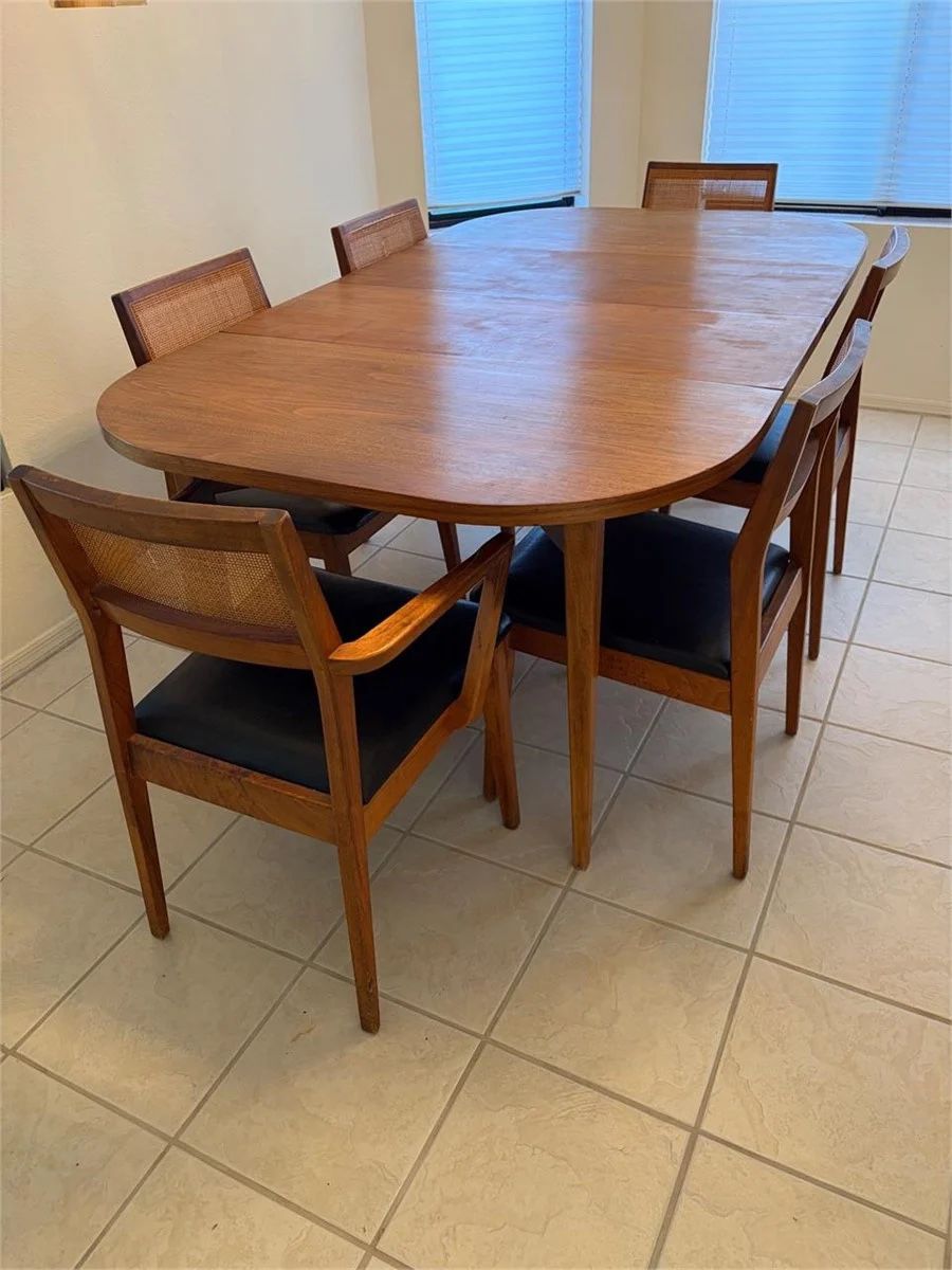 MCM "Walter Wabash" Teak Dining Set 6 Chairs