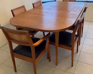 MCM "Walter Wabash" Teak Dining Set 6 Chairs