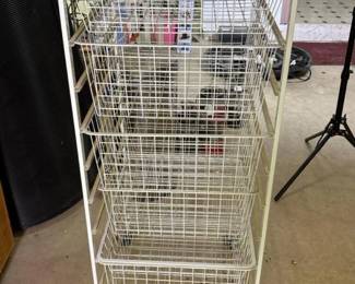 313 whiterollingwirestoragecartwithrem