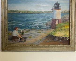 203 framed16x19lighthouseandartistseasc