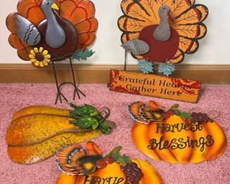 117 thanksgivingmetaldecorsetturkeyspum