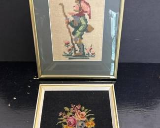 067 pairofframedneedlepointwallartpiec