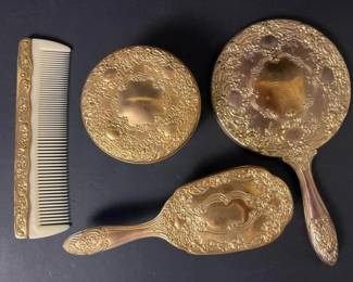 133 goldtonevanitydresser4piecesetmir