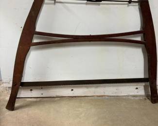 358 largeantiquewoodenframecrosscutbow