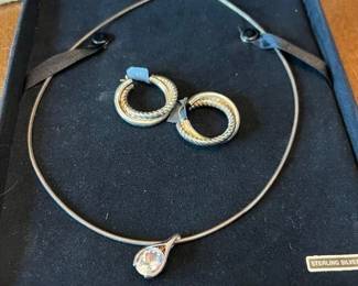 012 sterlingsilvernecklaceandearrings