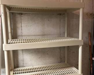 431 fiveshelfbeigeplasticutilityshelvin