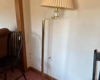 464 polishedbrassswingarmfloorlampwith