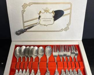 077 vintagepolishstainlessdessertcutlery
