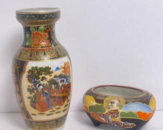 104 japanesesatsumastylevaseandincense