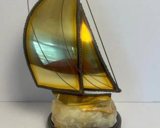 099 mcmsigneddemottbrasssailboatsculptu
