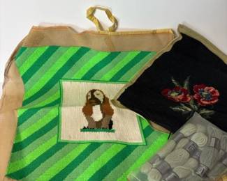 171 pairofneedlepointpanelsandwoolyarn