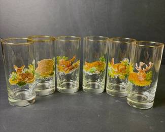 442 vintagegoldrimhighballglassessetof