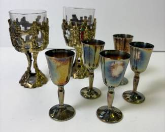 209 pilgrimsilverplatecordialgobletsset