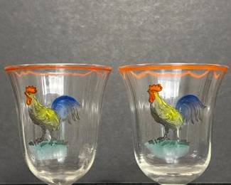 069 pairofsmallcordialglasseswithorang