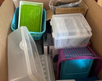 026 largeboxlotofplasticorganizingcont