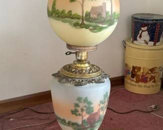 003 handpaintedgwtwparlorlampwithornat