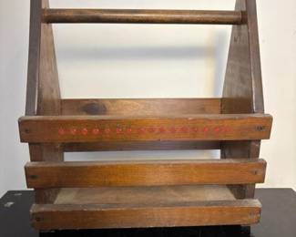 082 vintagewoodencaddywithhandpainteda