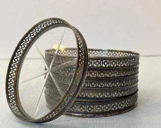 005 setof6vintagesterlingsilverrimmed
