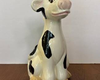 296 handpaintedceramiccowplantersigned