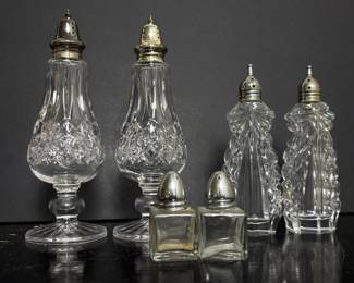 089 sixvintageglasssaltandpeppershaker