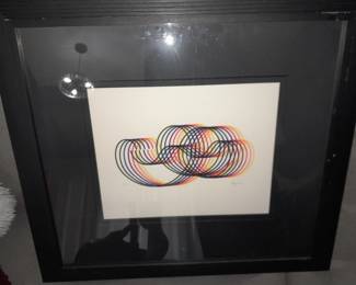 Agam "Swirls" pencil signed