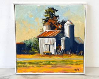 Lot 1383  Mike Hoyt Signed Original Barn Painting Art