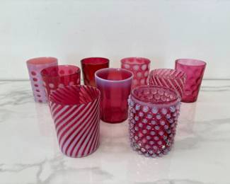 Lot 1320  Antique Cranberry Art Glass Tumblers