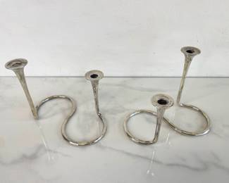 Lot 1403  Anton Michelsen Copenhagen Denmark Sterling Silver Candleholders