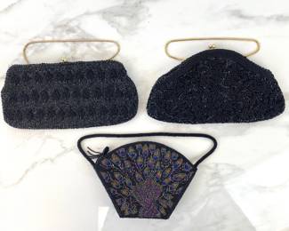 Lot 6038  Vintage Hand Beaded Bags Purses