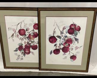 Lot 1413  Lyn Snow Signed Numbered Apple Botanical Art Prints