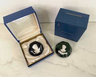 Lot 1450  Vintage Baccarat Crystal Sulphide Cameo Paperweights