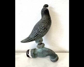 Lot 5275  Flora and Fauna Brass Quail Garden Faucet Handle