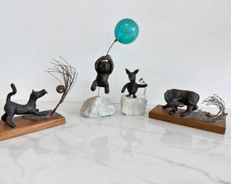 Lot 5304  Vintage Midcentury MCM Signed Cleveland Bronze Sculpture Collection  Winnie the Pooh Eeyore Tigger Piglet  Associated with Cranbrook Academy of Art