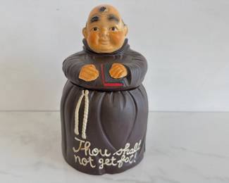 Lot 5264  Vintage Friar Monk Ceramic Cookie Jar