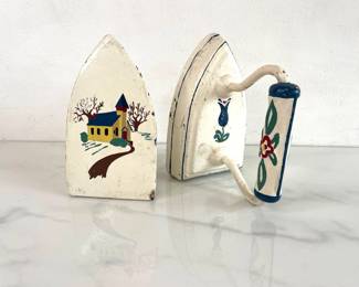 Lot 1432  Vintage Handpainted Cast Iron  Door Stops Bookends