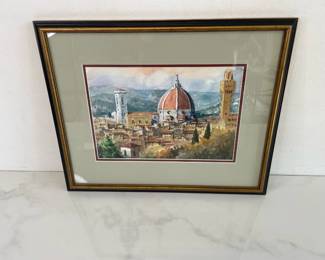 Lot 1400  Florence Italy Artist Signed Original Watercolor Art