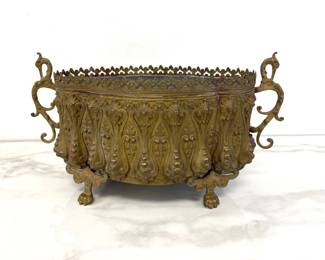 Lot 1300  Antique Art Nouveau Brass Jardiniere Planter