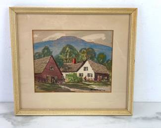 Lot 1346  Brian Truelove Signed Country Home Watercolor Art