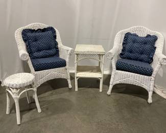 Lot 5216  Wicker Patio Furniture  Chairs and Tables