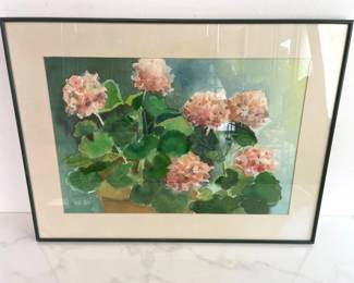 Lot 1257  Floral Watercolor Painting Art