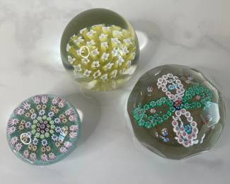 Lot 1449  Vintage Art Glass Millefiori Paperweights