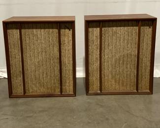 Lot 5212  Vintage MCM Wharfedale Speakers Model W70  Teak